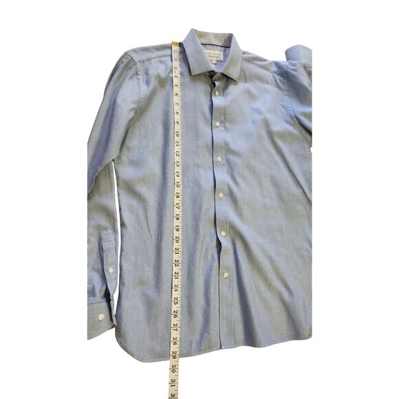 Ted Baker Endurance Hensley Blue Button Down Dress Shirt Men 15.5 Neck NWOT - Picture 8 of 11